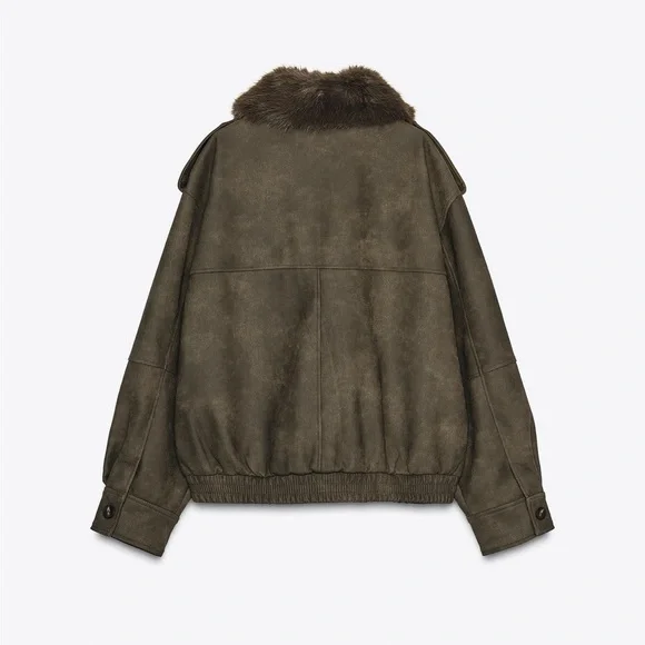 Zara women’s brown faux suede jacket size small - Picture 7 of 9